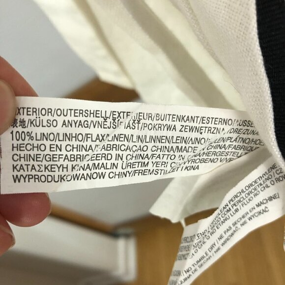 Zara 100% Linen White with‎ Black Trim Fit Flare Dress Sz L - Picture 13 of 14